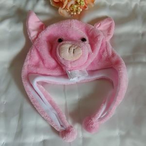 Fuzzy Pig Toddler Hat